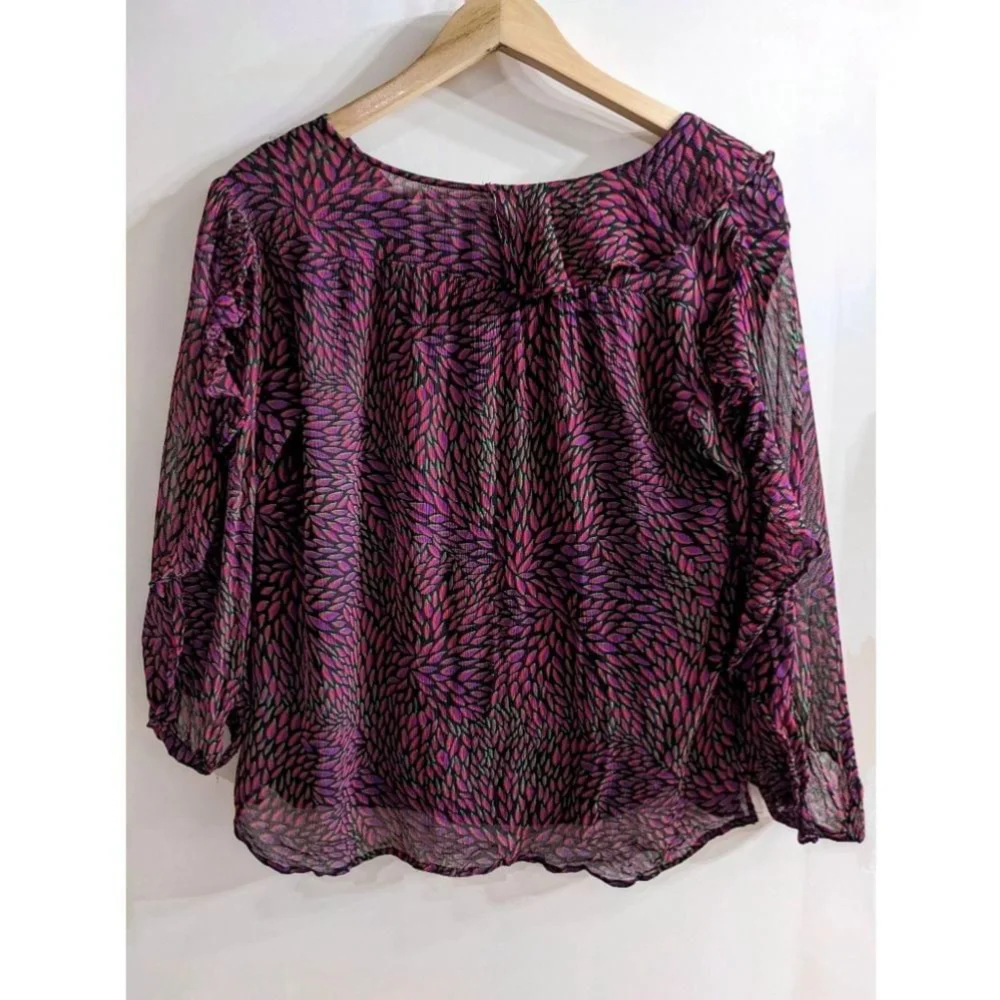 ba&sh | Genny Ruffled Georgette Top - Picture 3 of 15